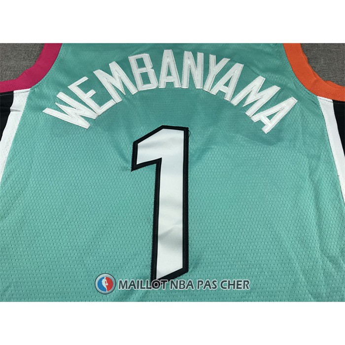 Maillot San Antonio Spurs Victor Wembanyama NO 1 Ville 2022-23 Vert